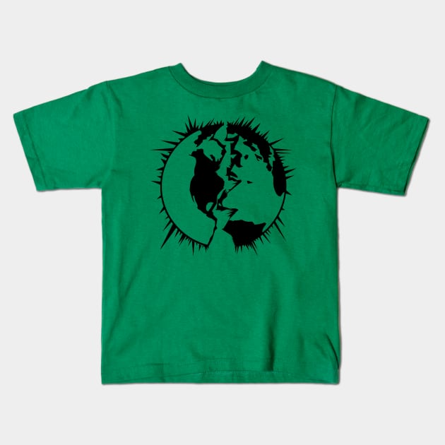 EXPLODING EARTHS! PLANET LOGO BLACK Kids T-Shirt by Explodingearths